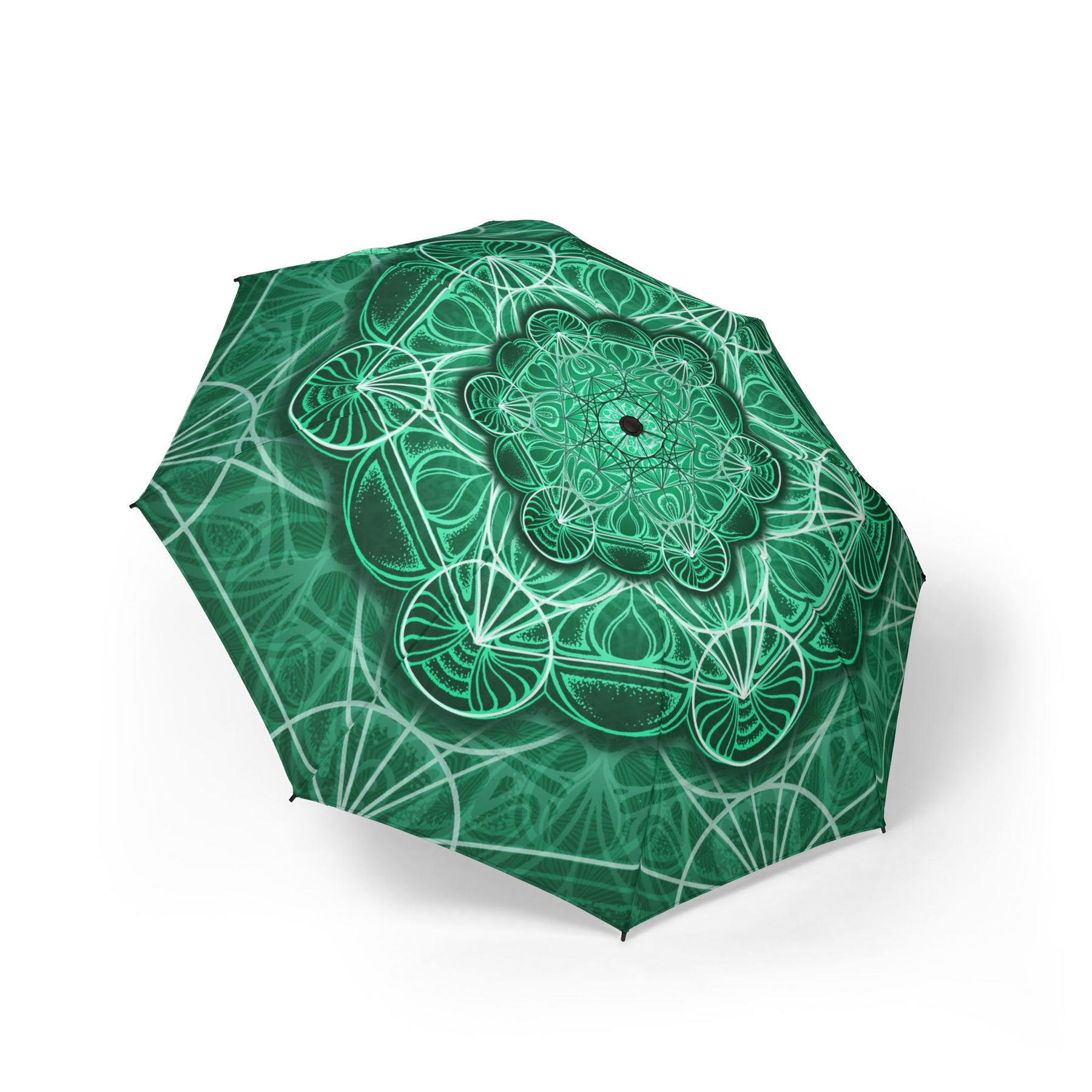 Malachite Mandala Automatic Foldable Umbrella