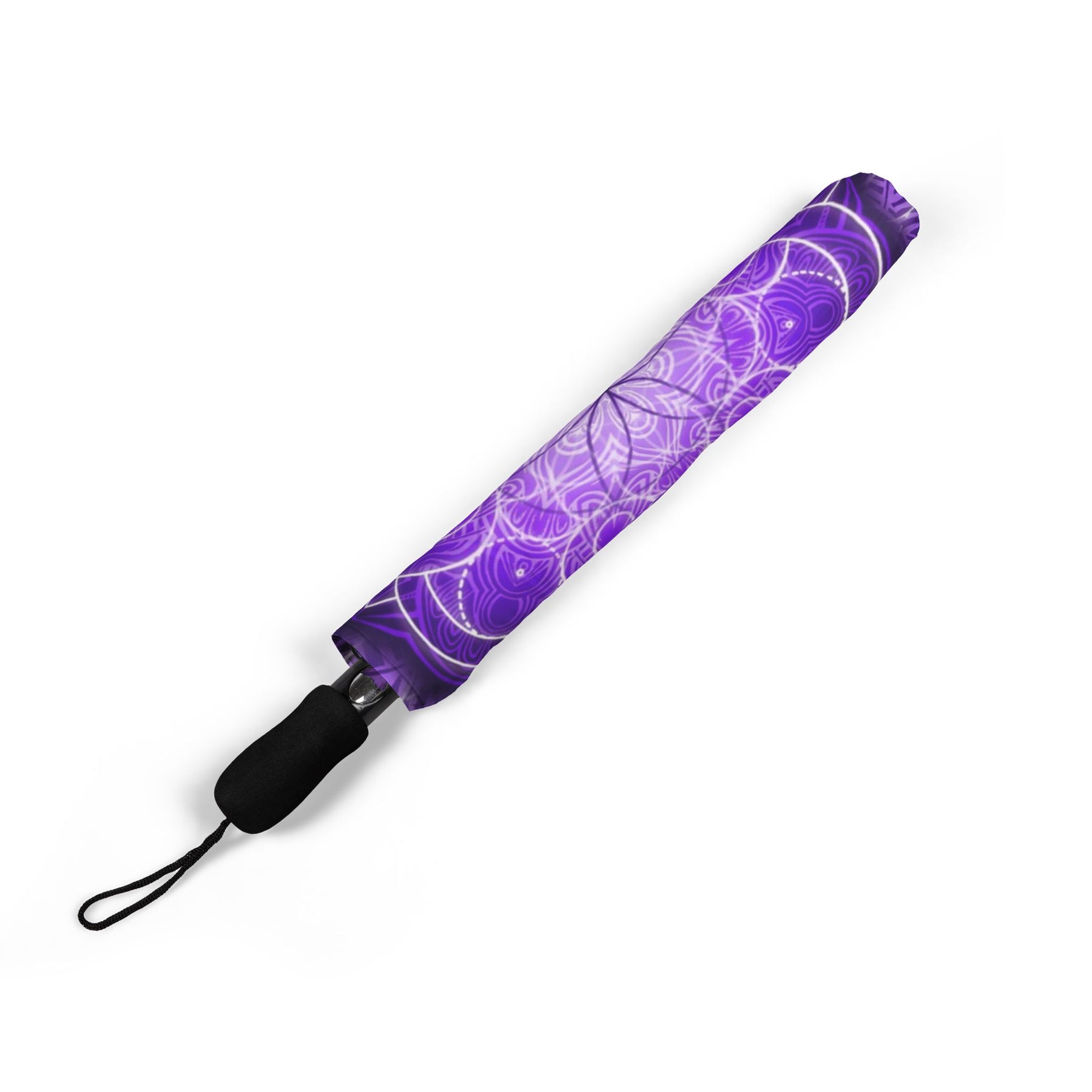 Purple Mandala Automatic Foldable Umbrella