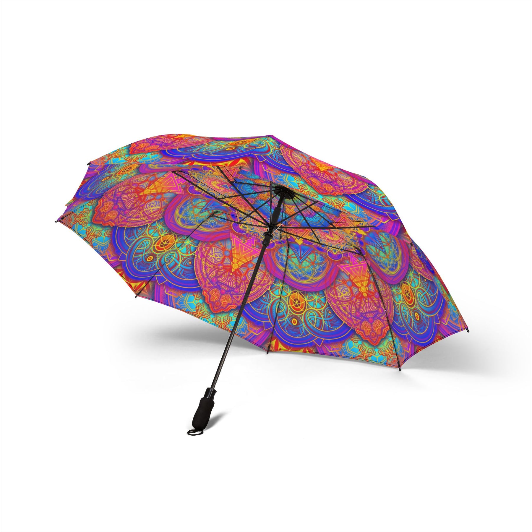 Psychedelic Mandala Automatic Foldable Umbrella