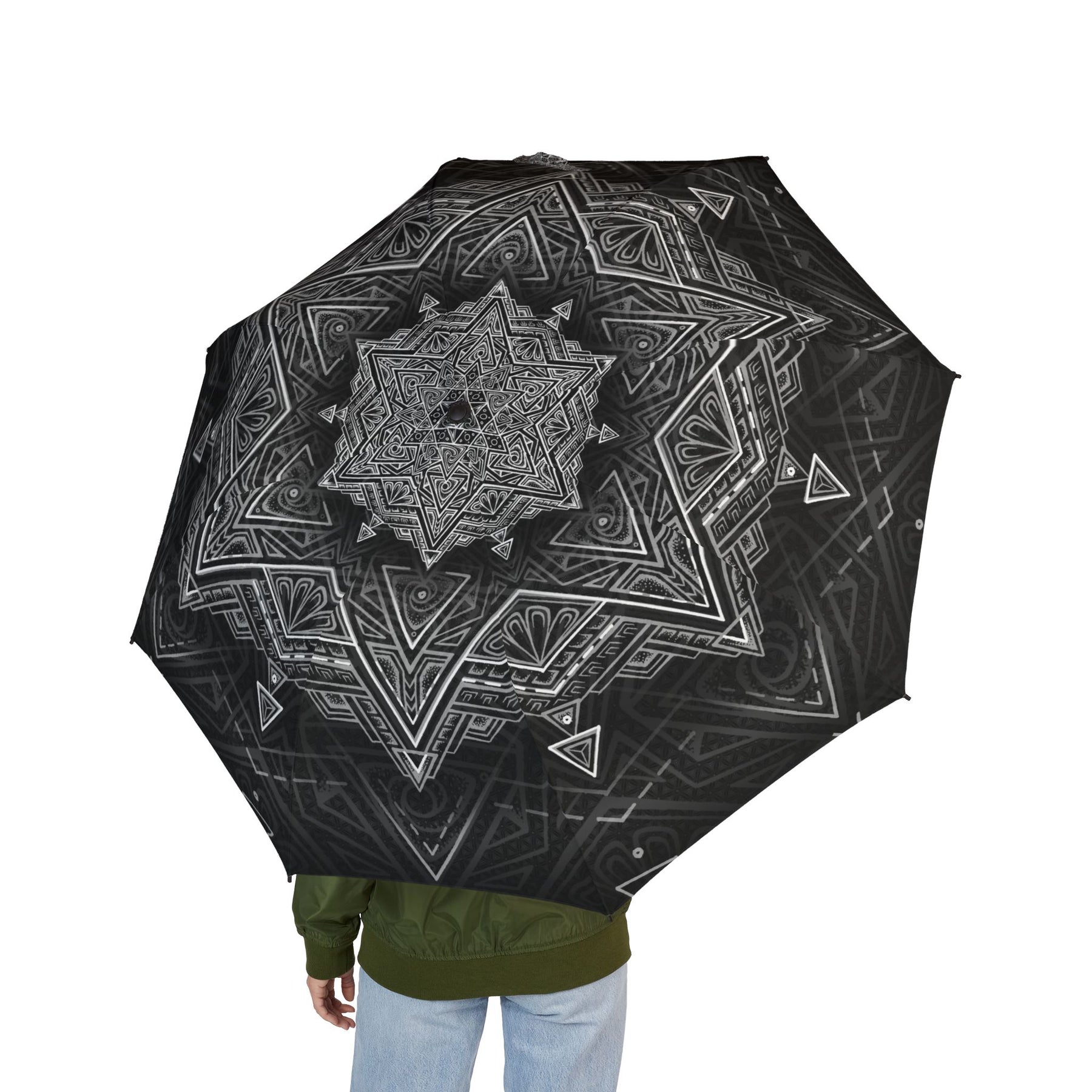 Star Tetrahedron Mandala Automatic Foldable Umbrella