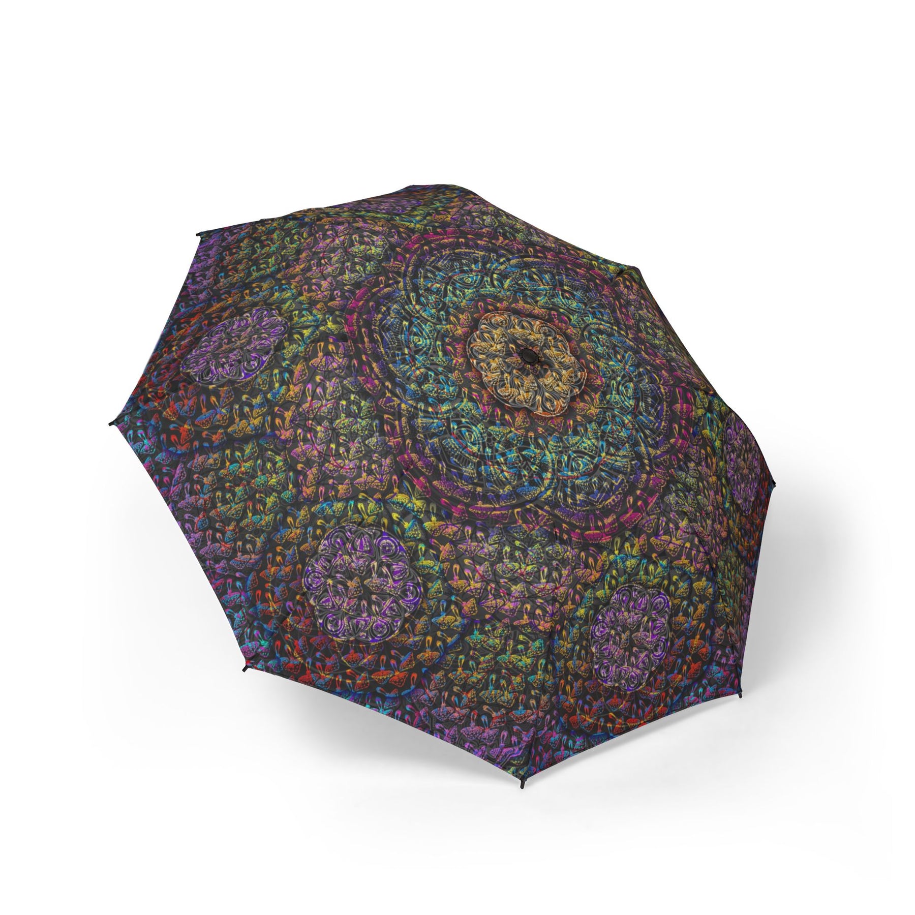 Mushroom Mandala Automatic Foldable Umbrella