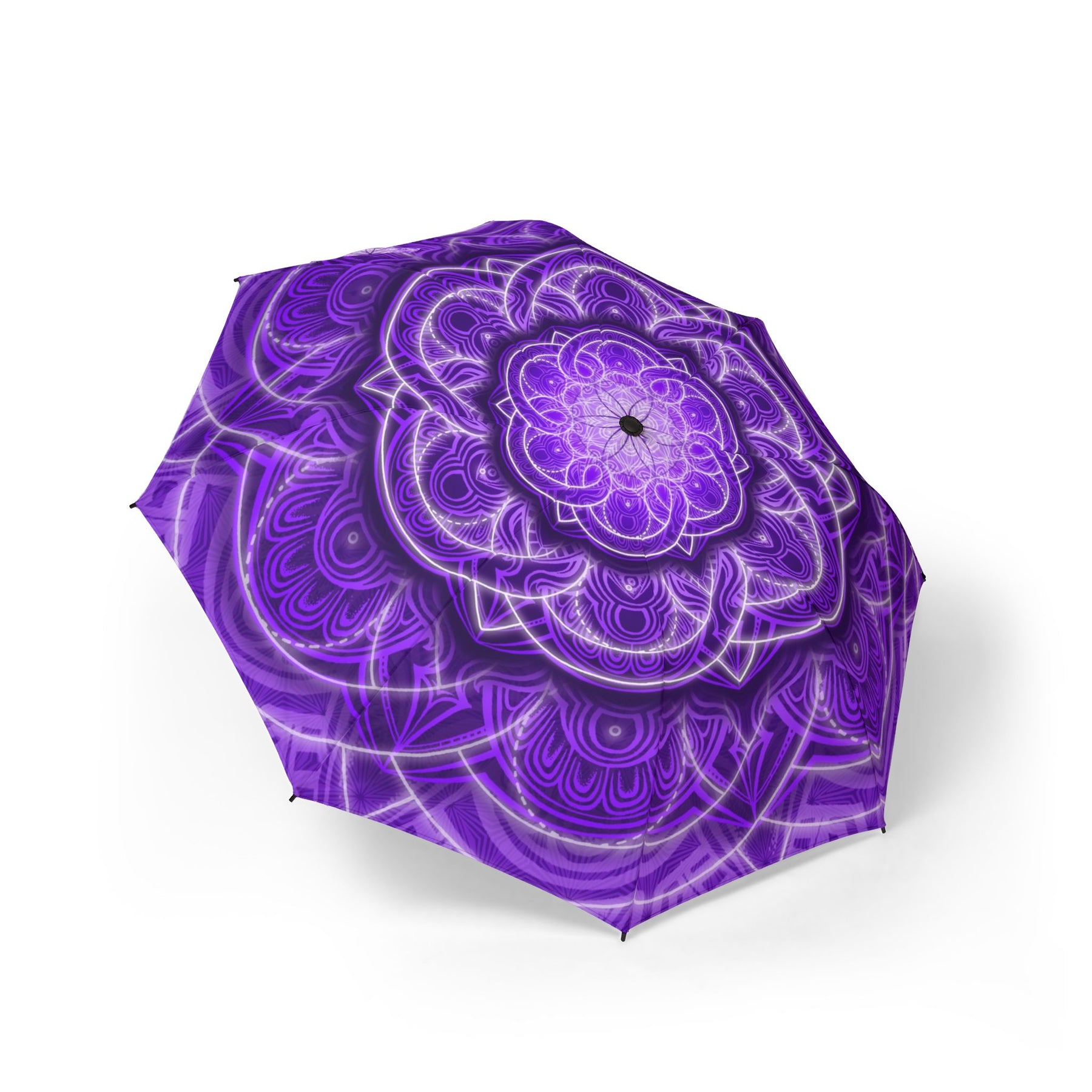 Purple Mandala Automatic Foldable Umbrella