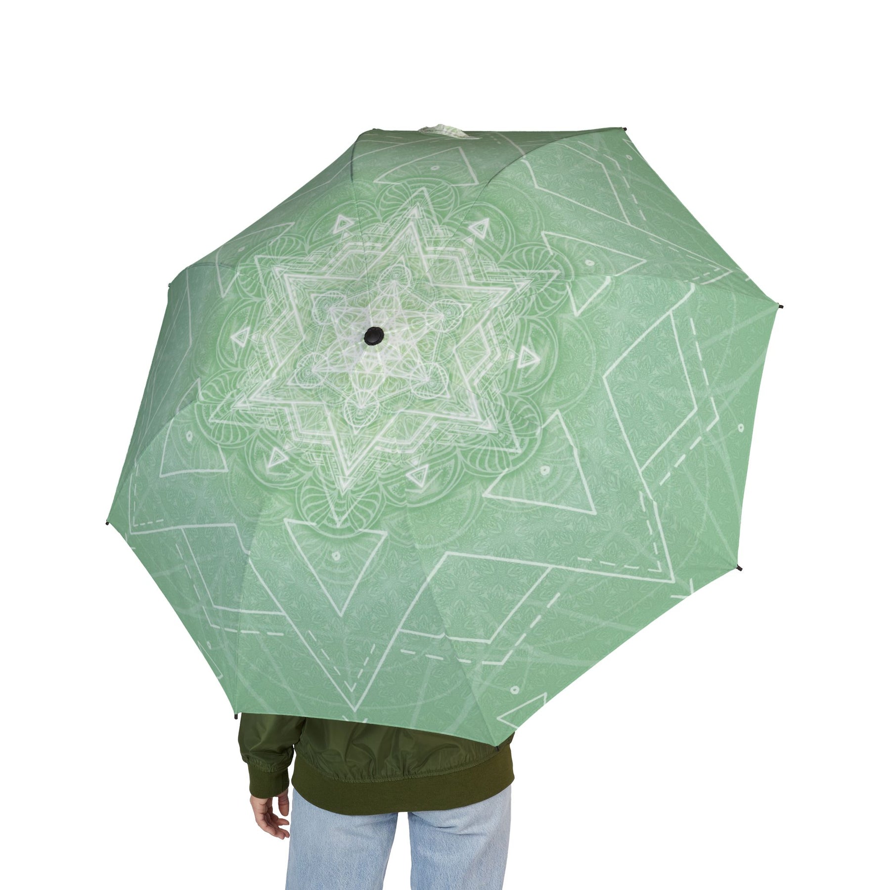 Mint Mandala Automatic Foldable Umbrella