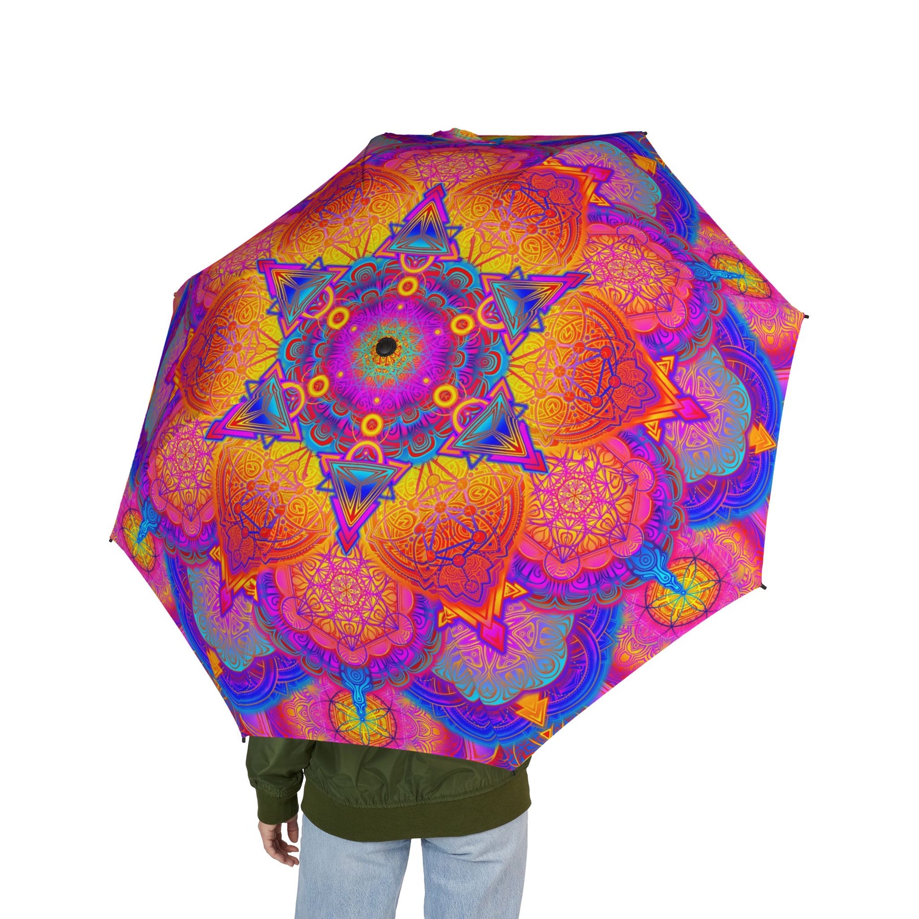Psychedelic Mandala Automatic Foldable Umbrella