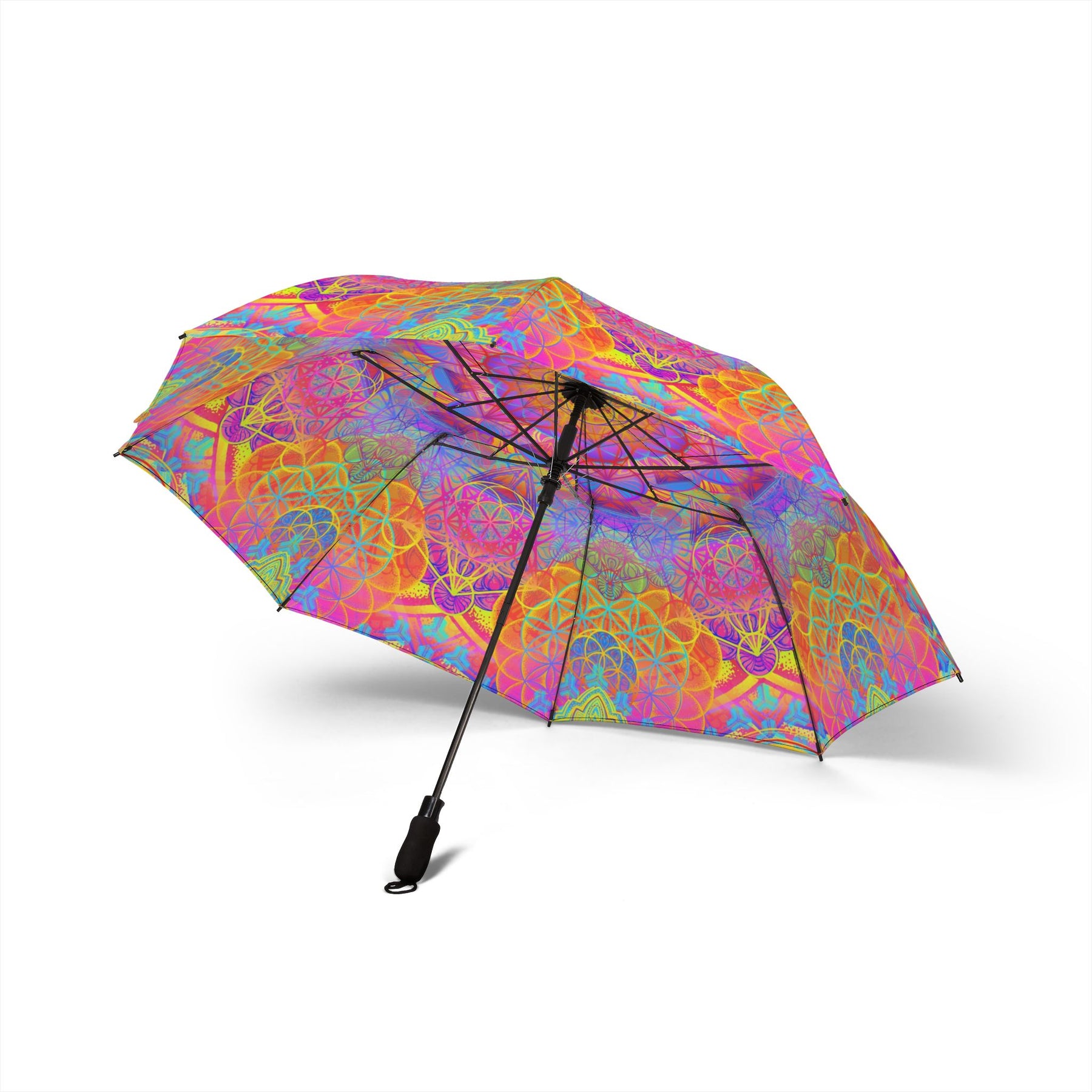Psychedelic Mandala Automatic Foldable Umbrella