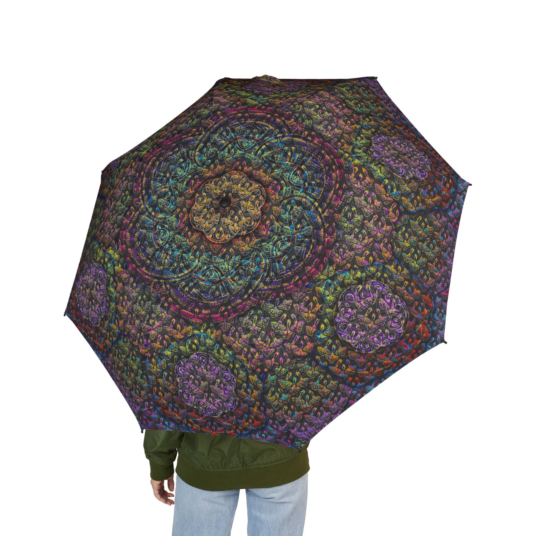 Mushroom Mandala Automatic Foldable Umbrella