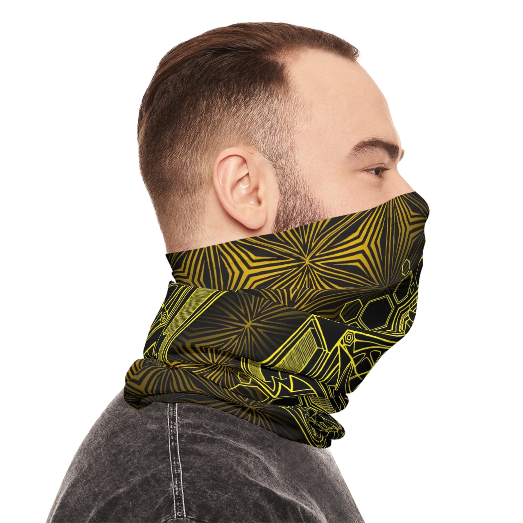 Sacred Geometry Honeybee Neck Gaiter - Lightweight Stylish Face Covering for Outdoor Adventures