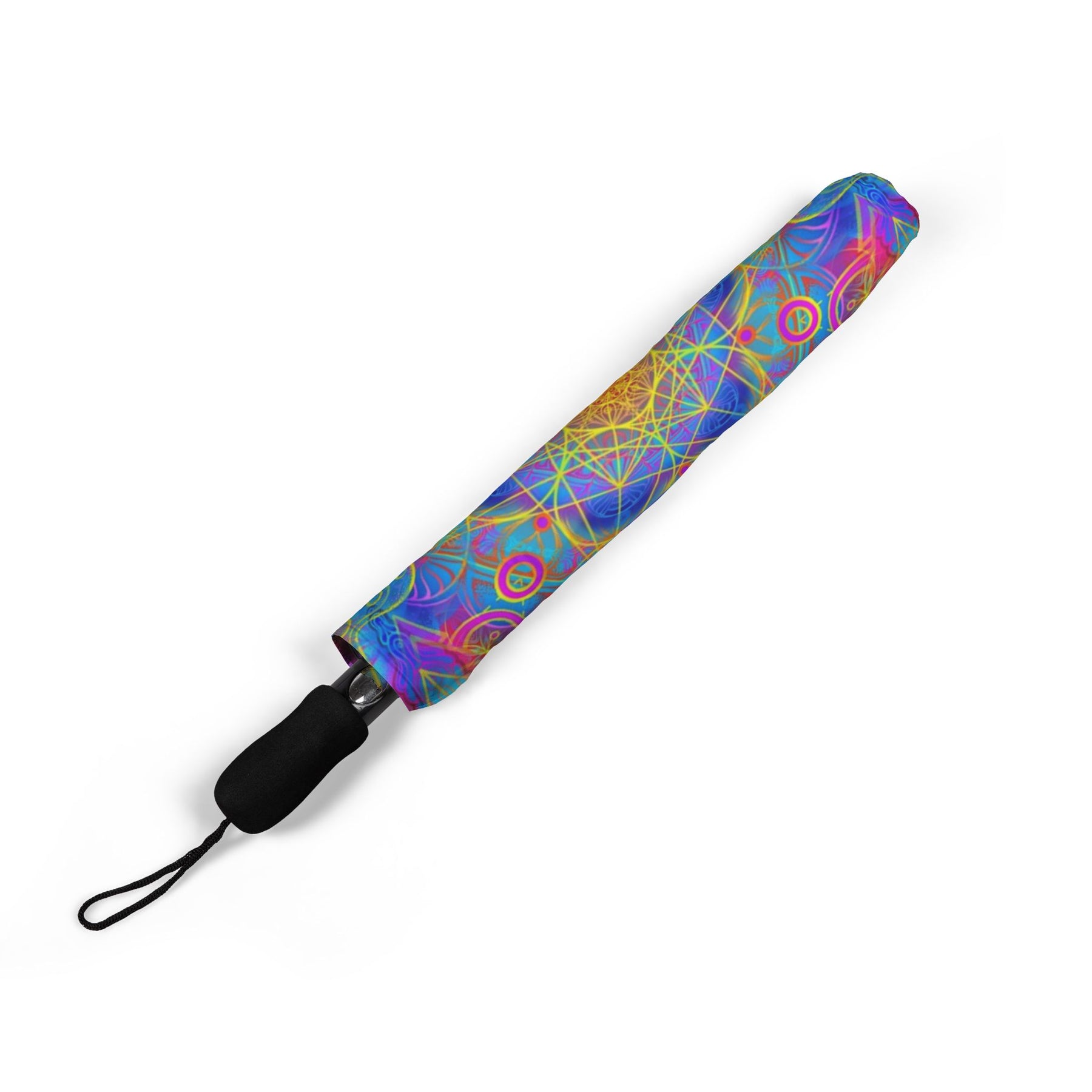 Psychedelic Mandala Automatic Foldable Umbrella