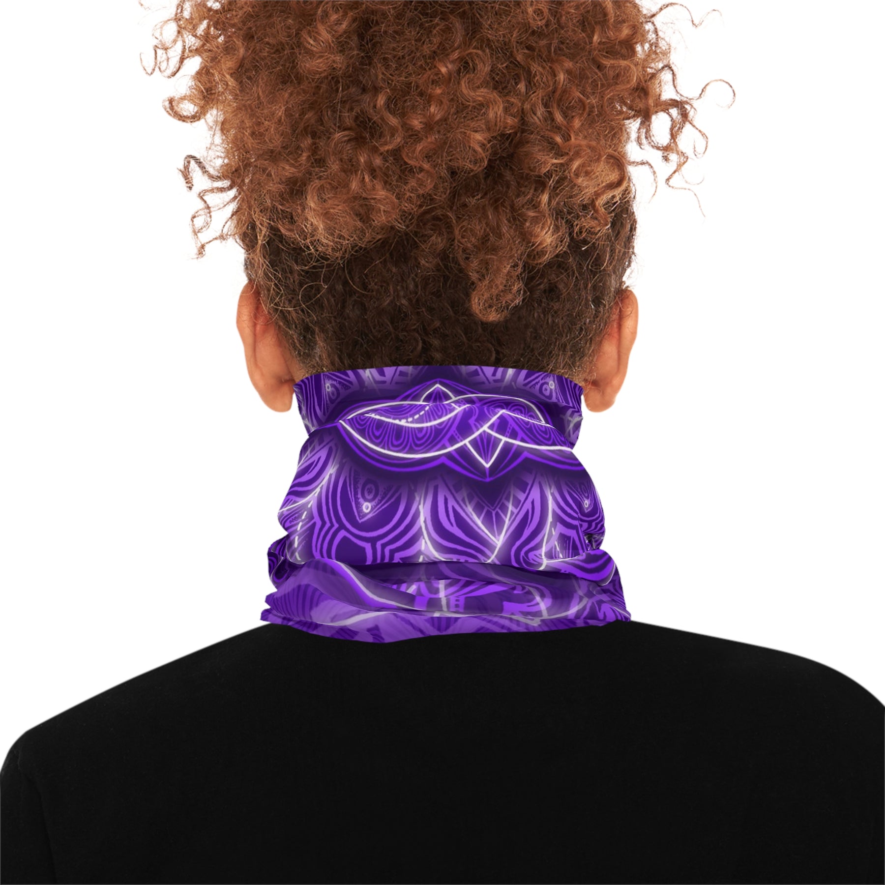 Purple flower of Life Mandala Neck Gaiter - Lightweight Stylish Face Covering for Outdoor Adventures