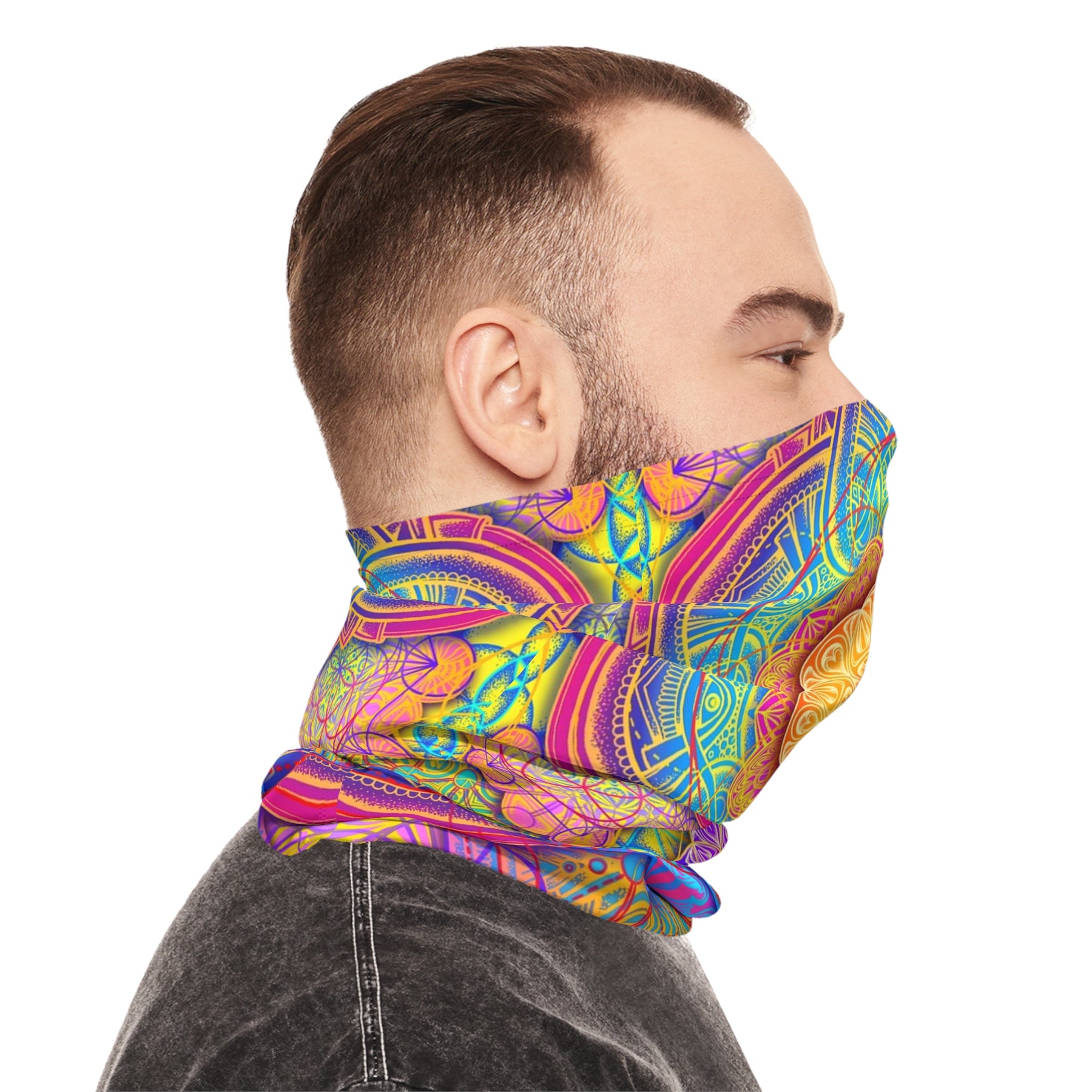 Bicycle Day Mandala Neck Gaiter - Lightweight Stylish Face Covering for Outdoor Adventures