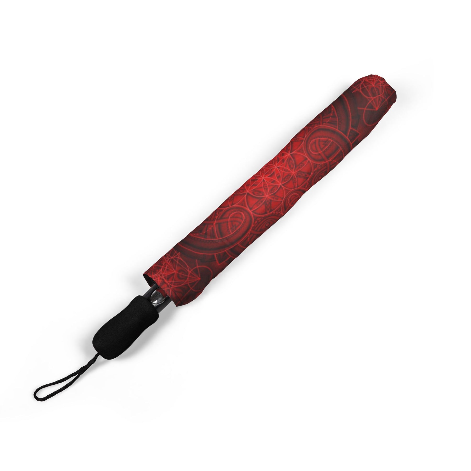 Red Mandala Automatic Foldable Umbrella