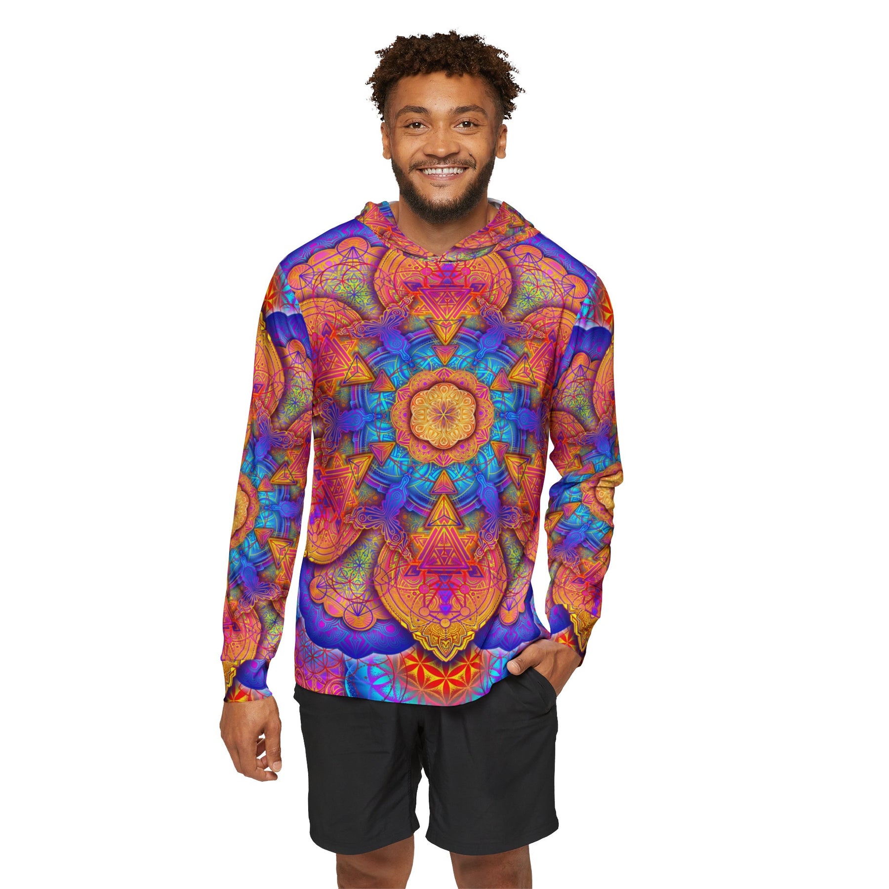 Psychedelic Mandala Men's Sun Hoodie