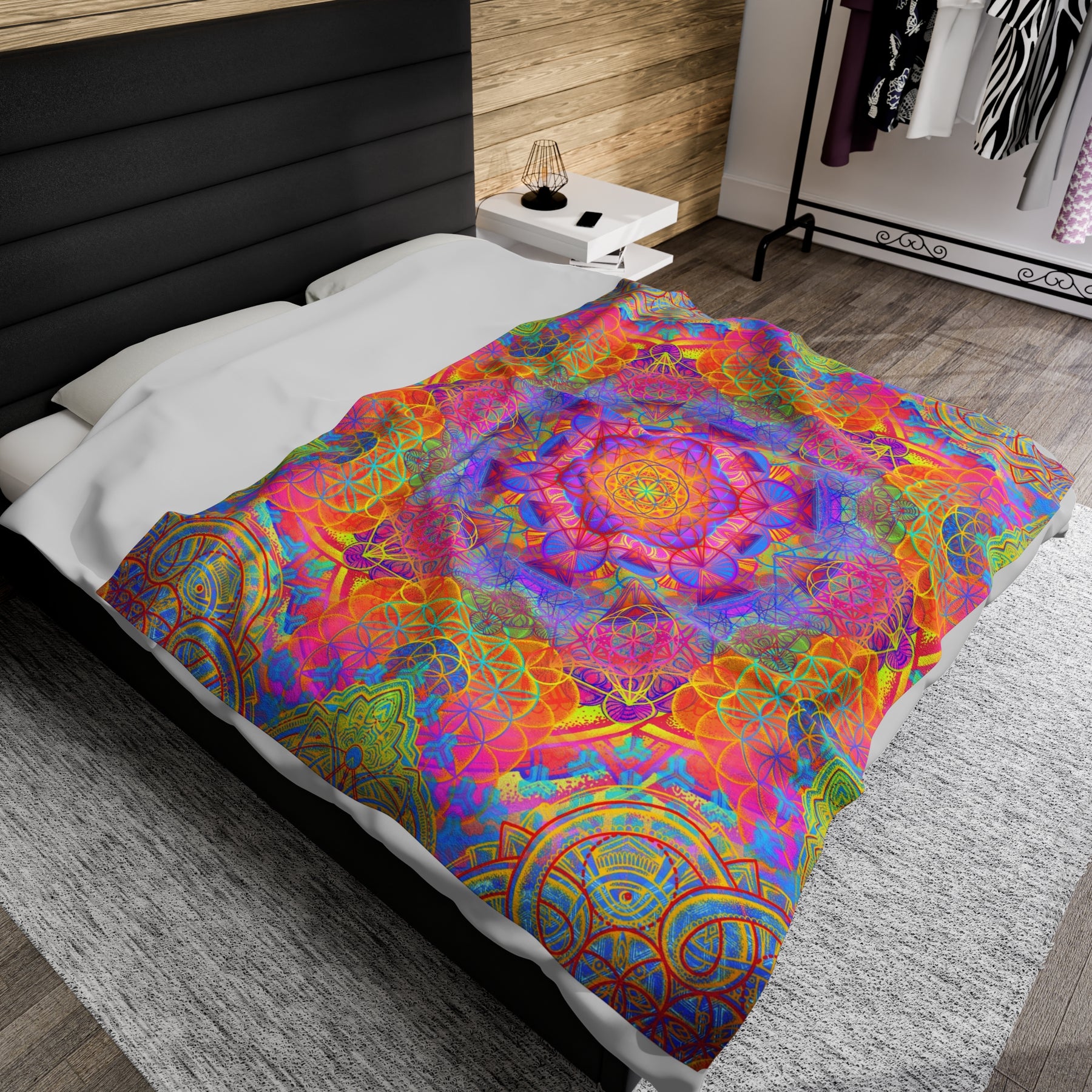 Sunrise Mandala - Velveteen Plush Blanket