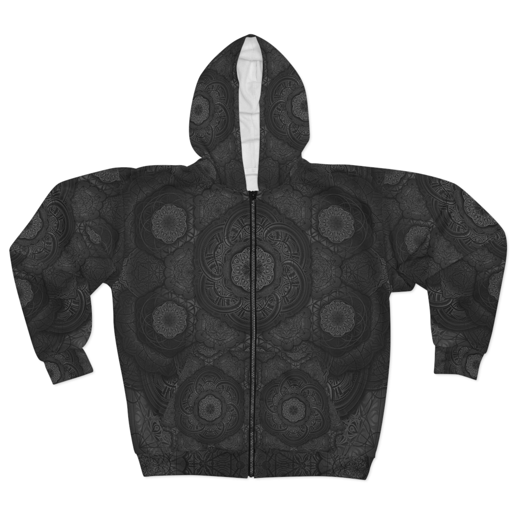 Blackout Mandala Unisex Zip Hoodie