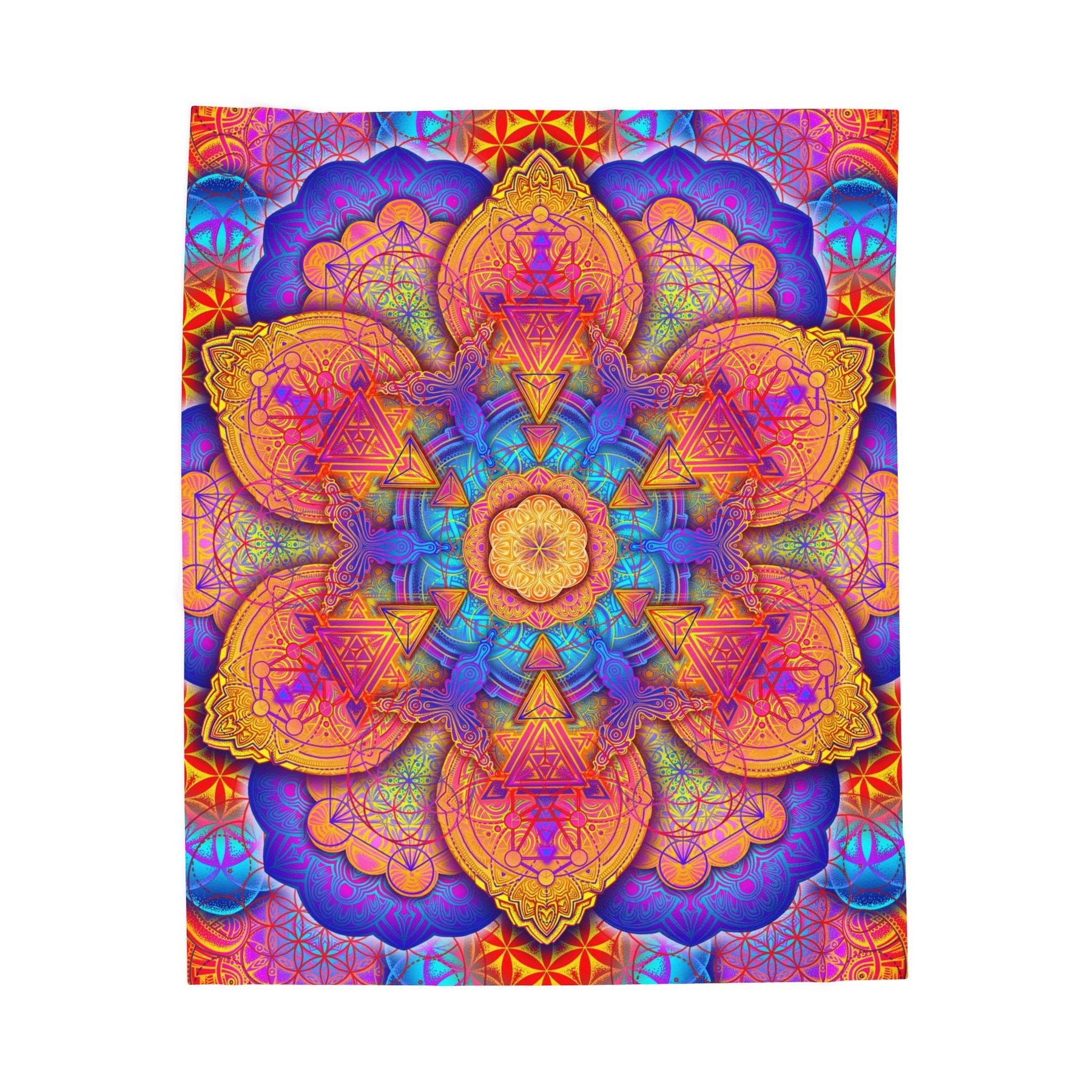 Psychedelic Mandala Velveteen Plush Blanket