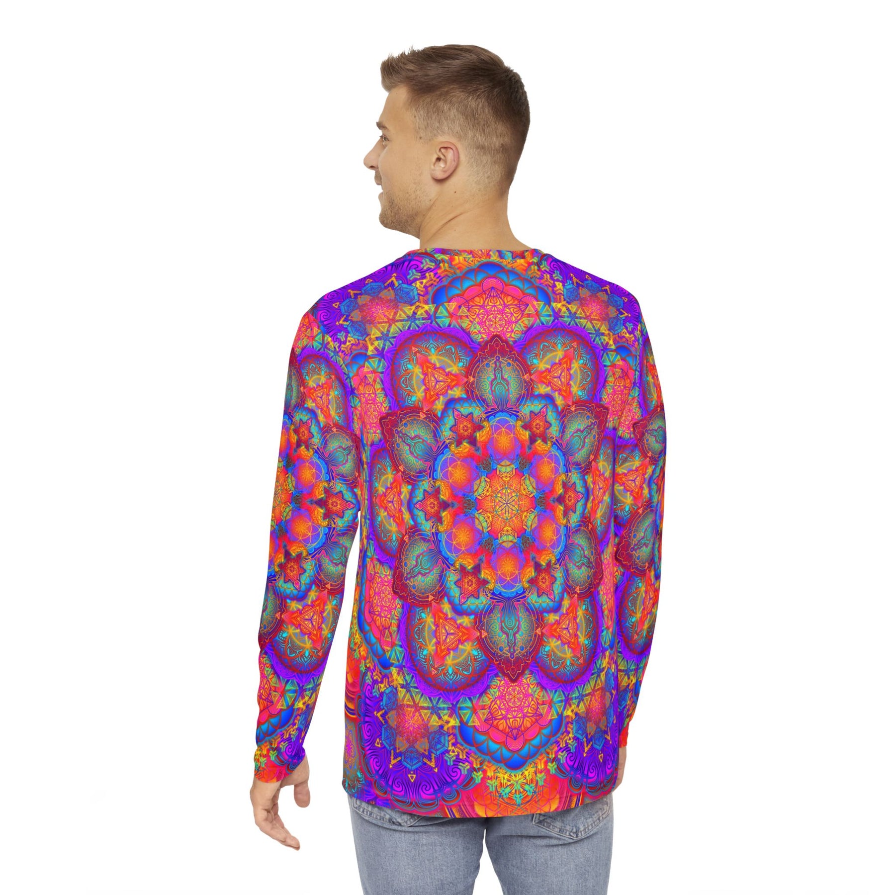 Psychedelic Mandala Men's Long Sleeve Shirt