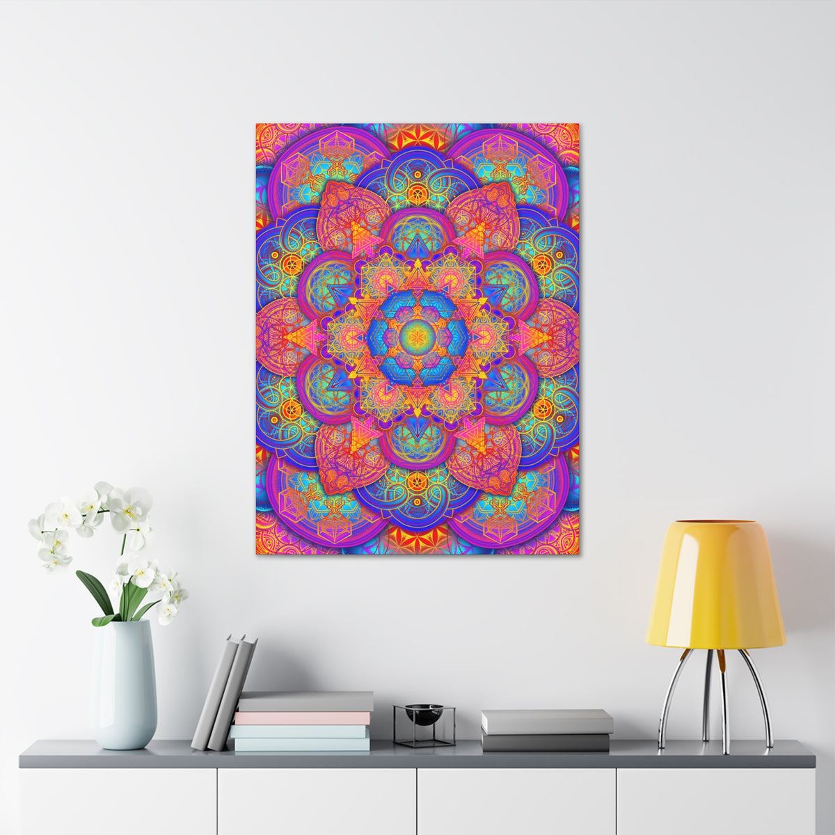 Psychedelic Metatron's Cube Canvas Print