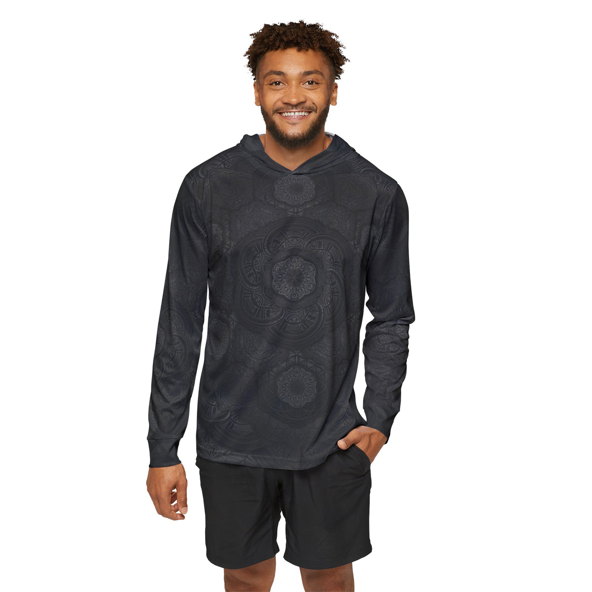 Blackout Mandala Men's Sun Hoodie