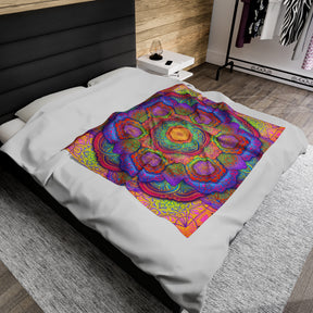 Psychedelic Mandala - Velveteen Plush Blanket