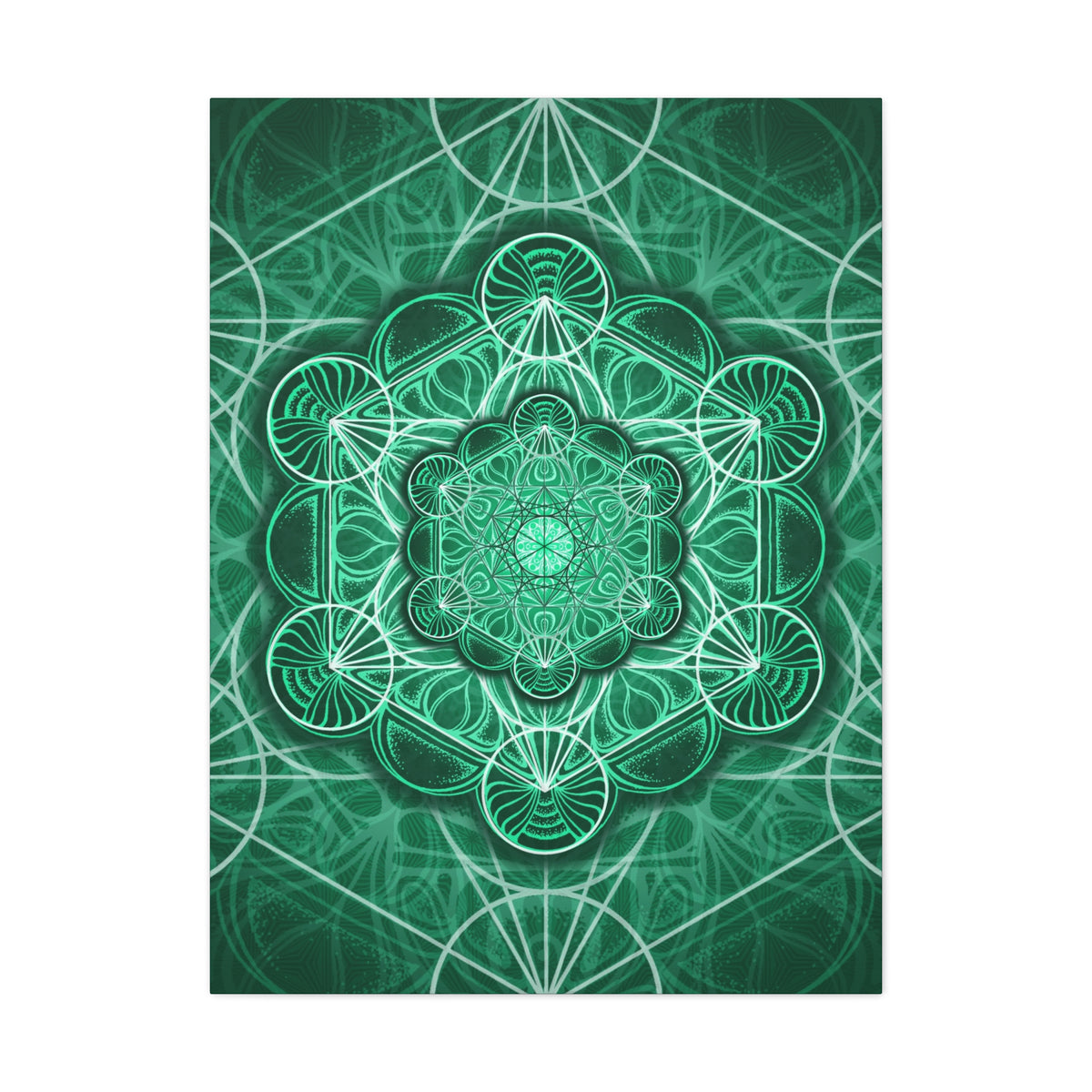 Malachite Mandala Canvas Print