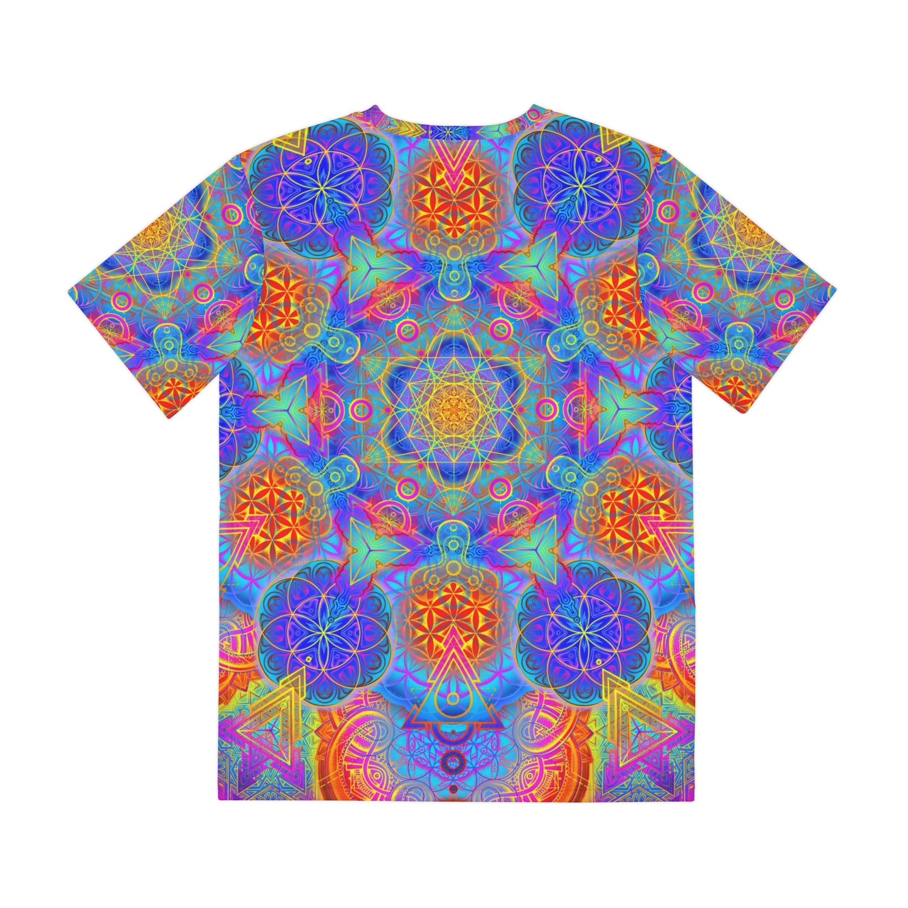 Psychedelic Metatrons Cube Mandala - Men's Polyester Tee