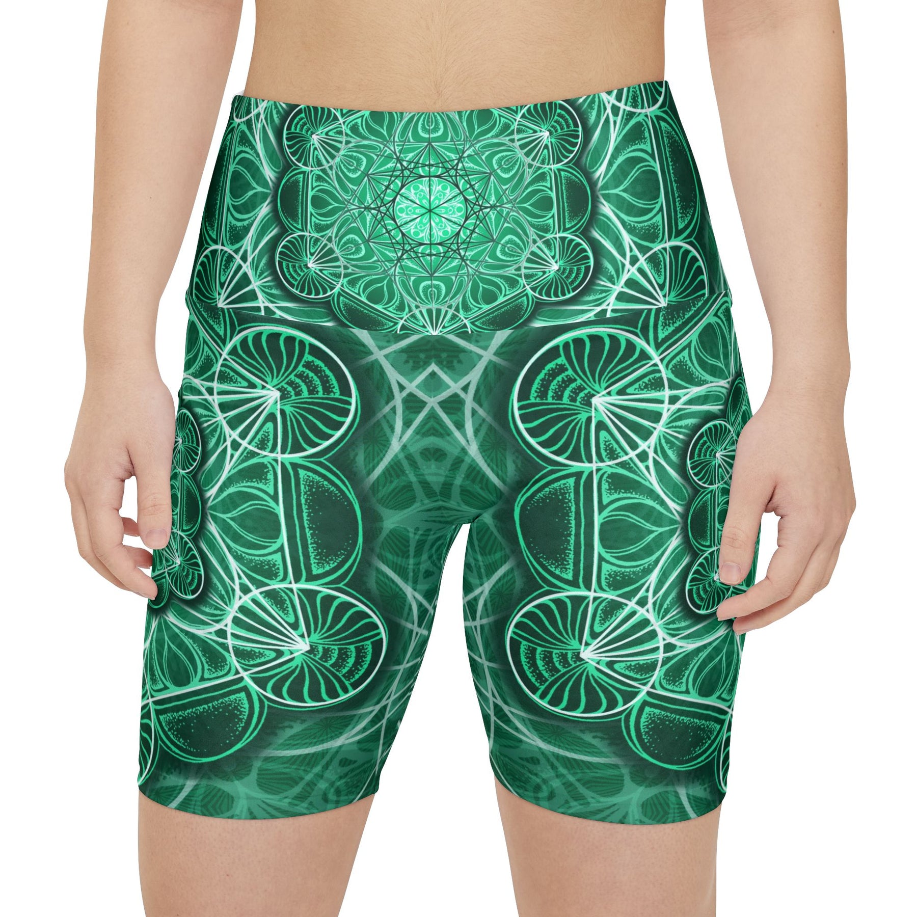 Malachite Mandala Workout Shorts