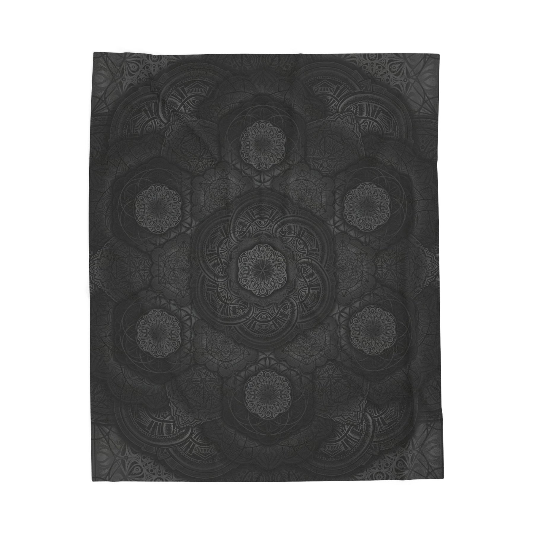 Blackout Mandala Velveteen Plush Blanket
