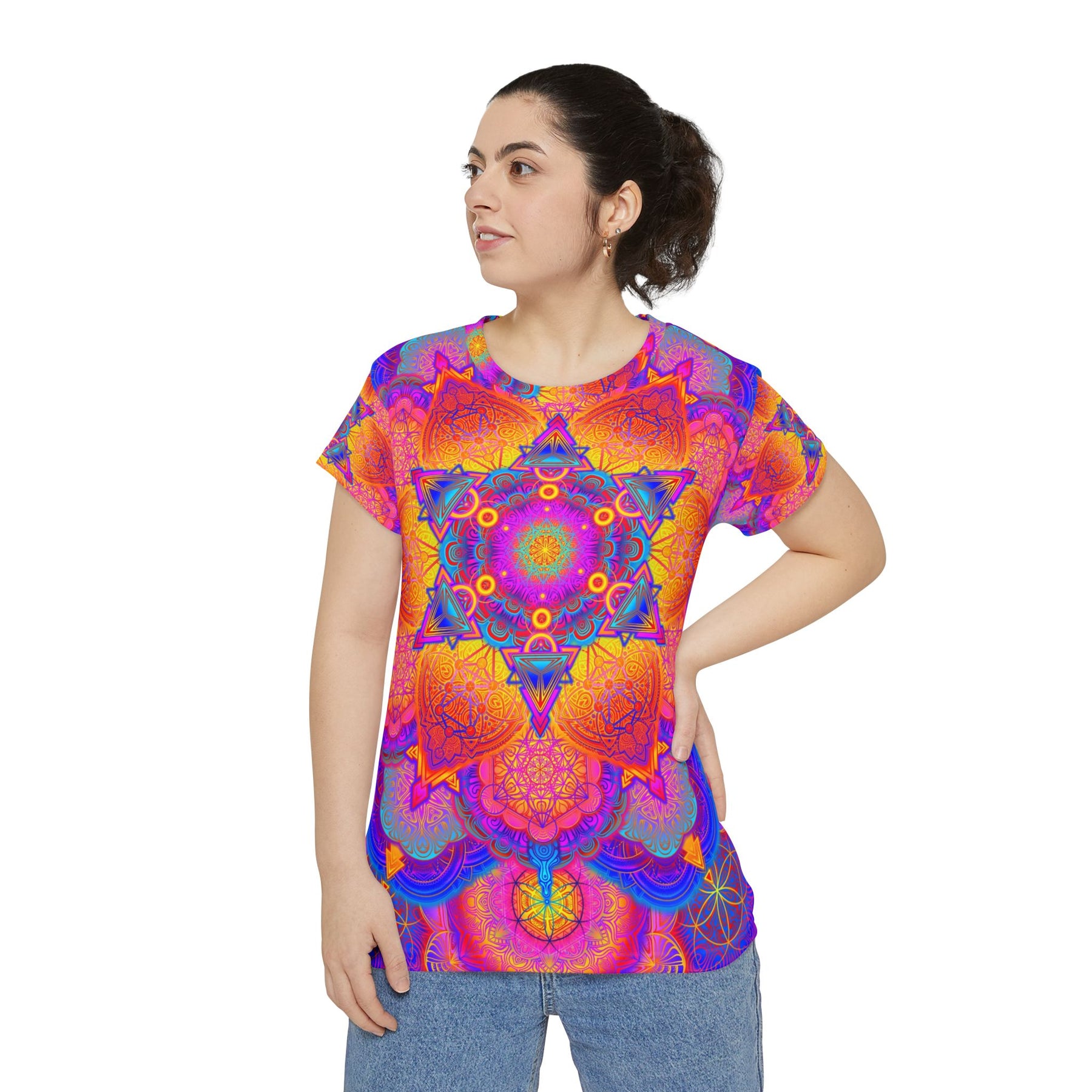 Psychedelic Sacred Geometry Mandala - Women's Short Sleeve Shirt