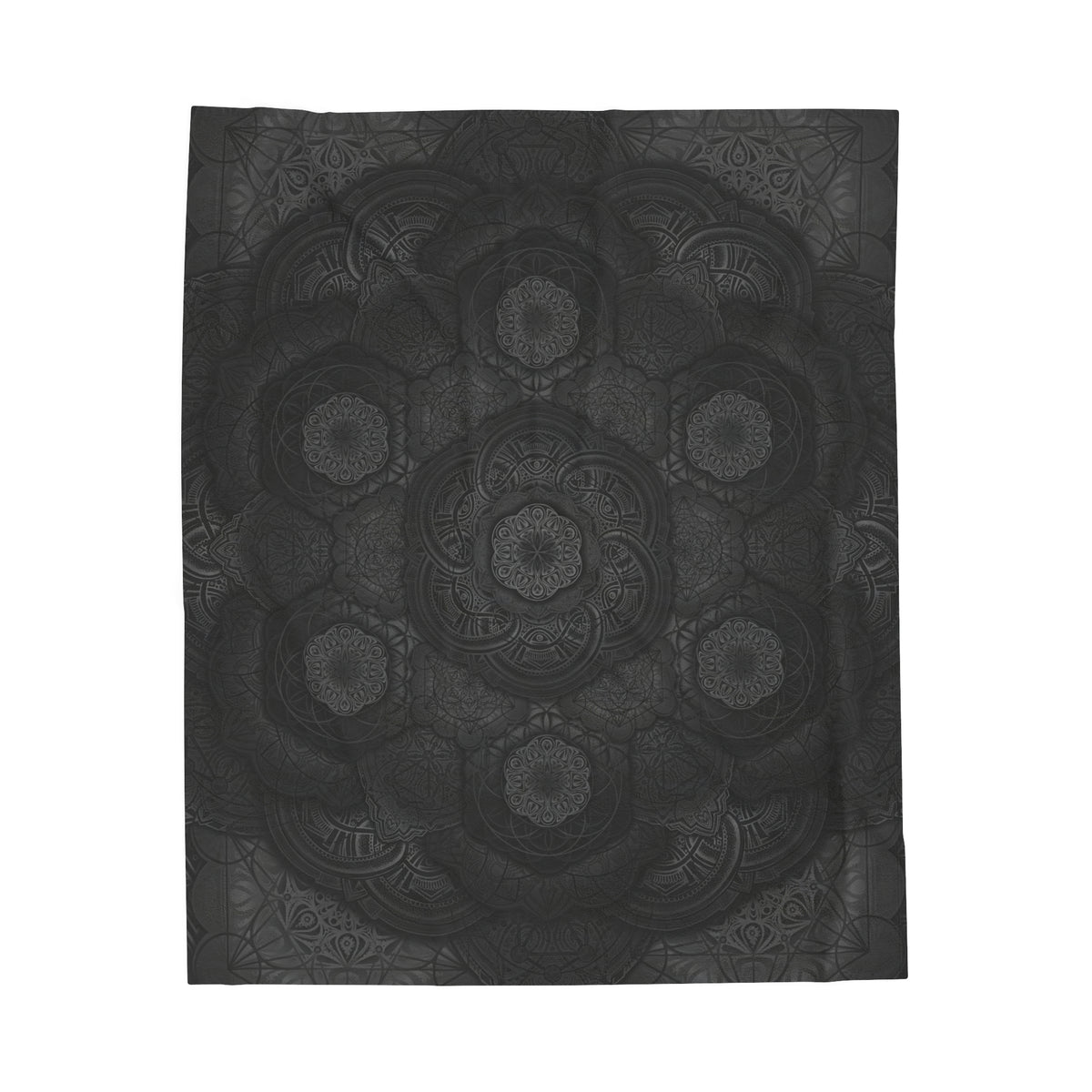 Blackout Mandala Velveteen Plush Blanket