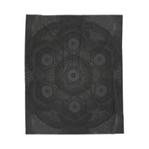 Blackout Mandala Velveteen Plush Blanket