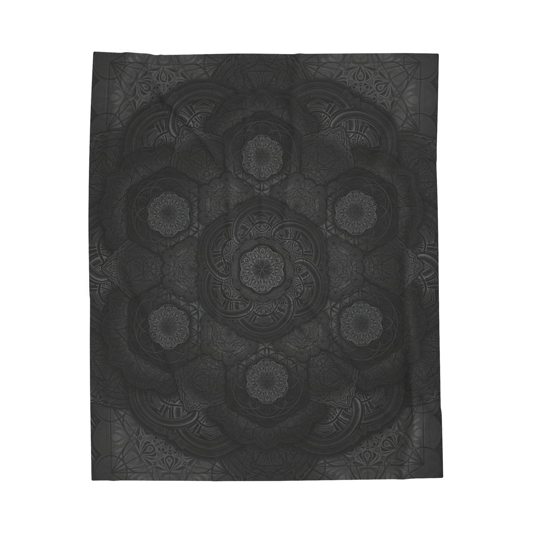 Blackout Mandala Velveteen Plush Blanket