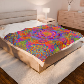 Psychedelic Mandala Velveteen Plush Blanket