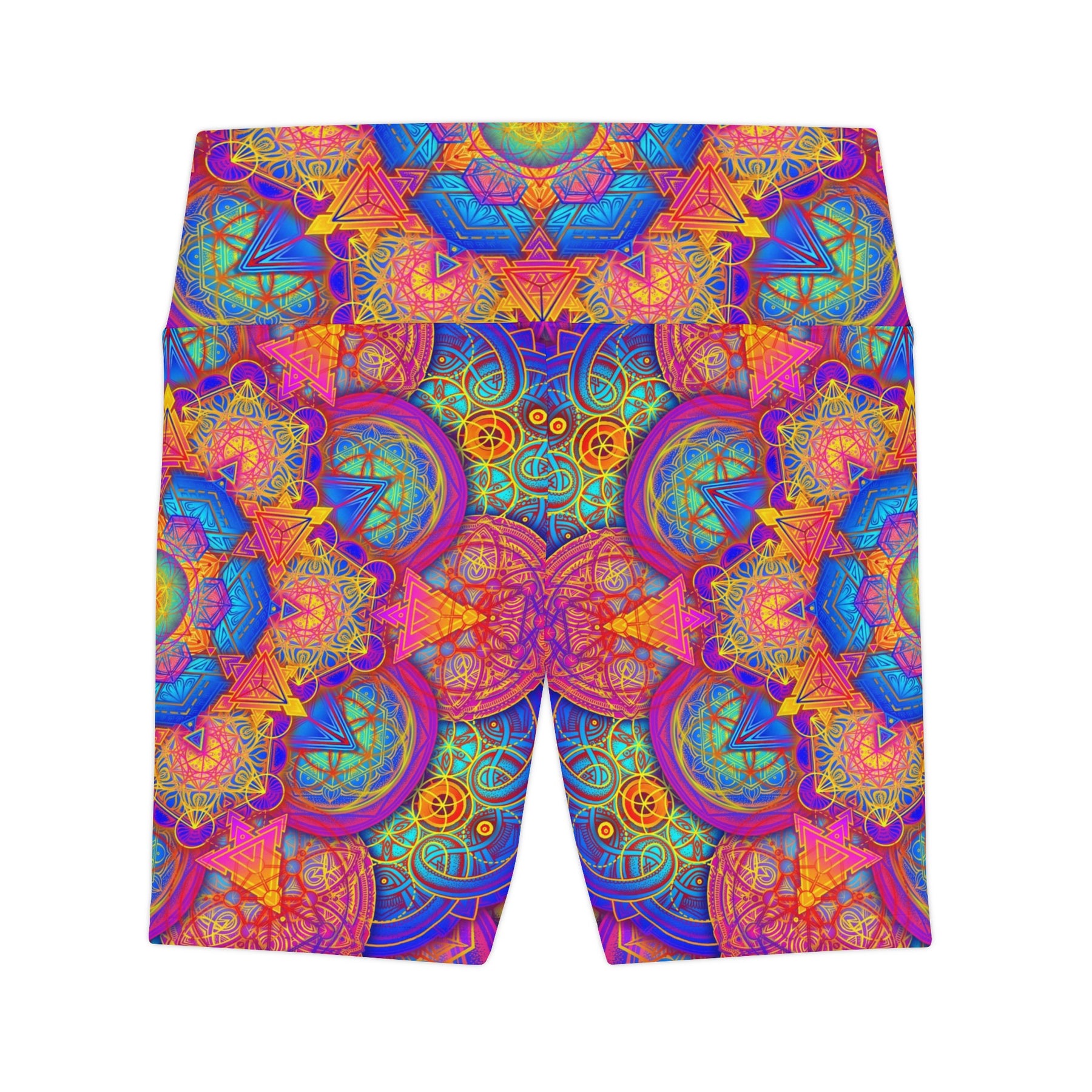 Psychedelic Metatrons Cube Mandala Workout Shorts