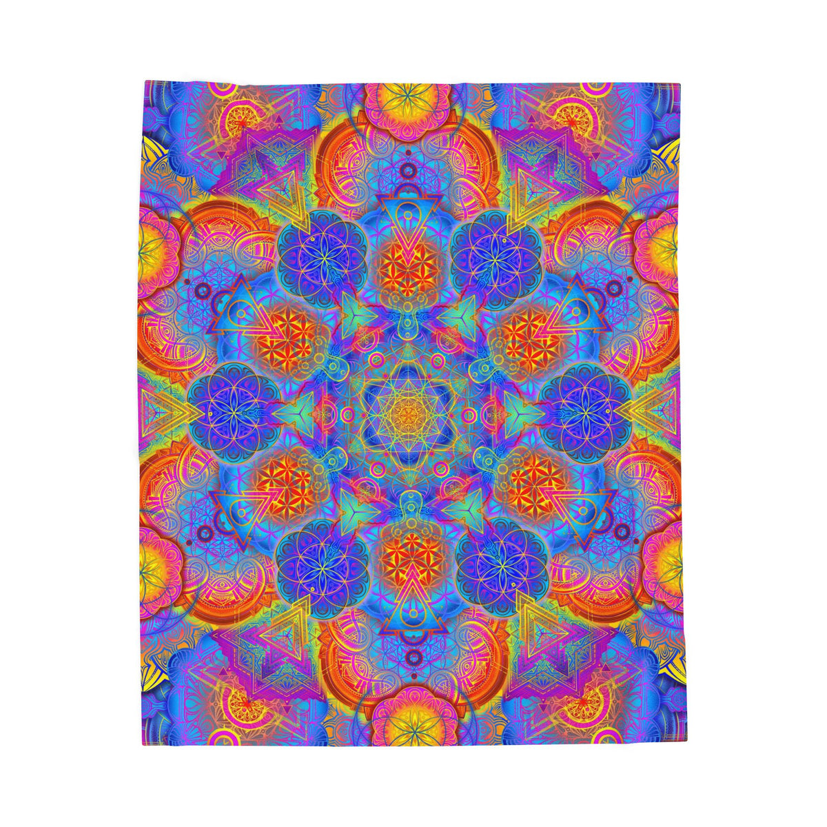 Psychedelic Mandala Velveteen Plush Blanket