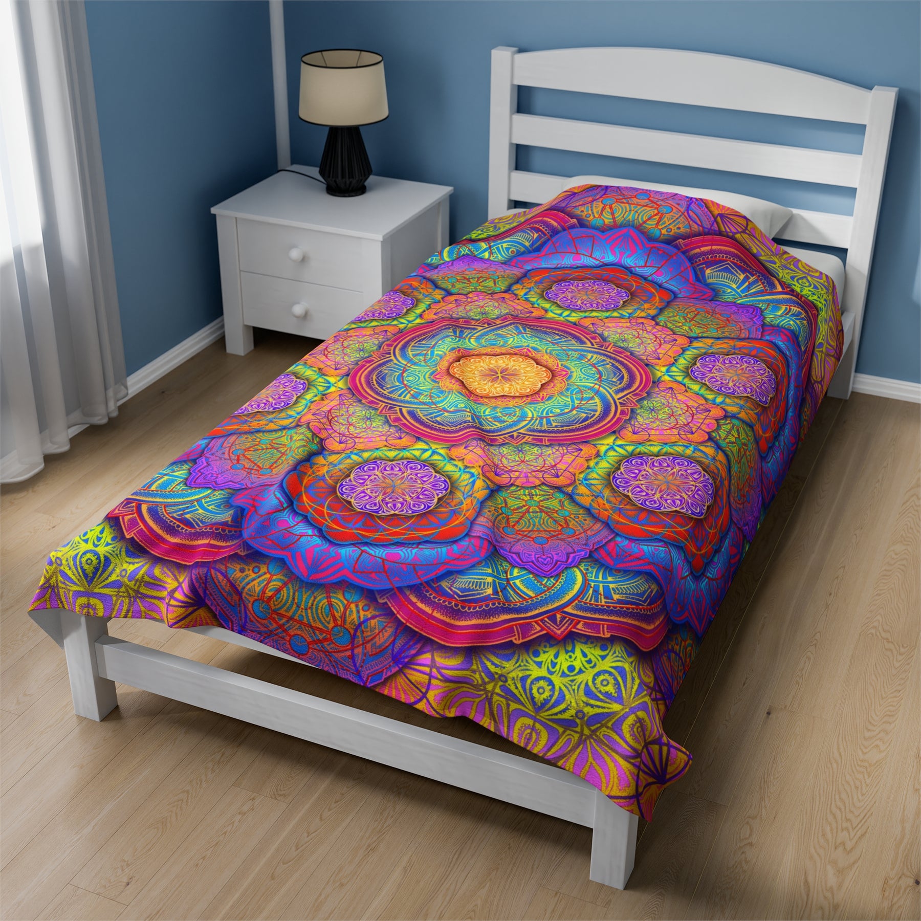 Psychedelic Mandala - Velveteen Plush Blanket