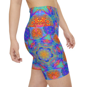 Psychedelic Metatrons Cube Mandala Workout Shorts