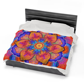 Psychedelic Mandala - Velveteen Plush Blanket