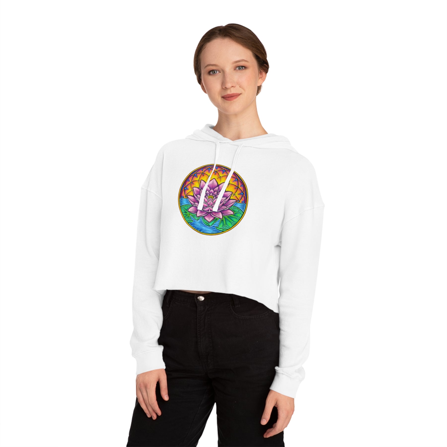 Lotus Flower - Women’s Cropped Hooded Sweatshirt