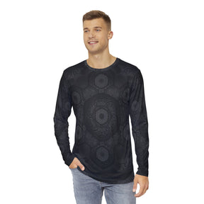 Blackout Mandala Men's Long Sleeve Shirt