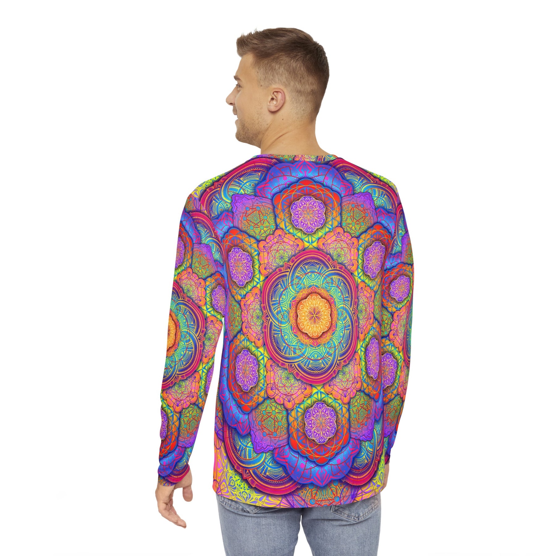 Psychedelic Mandala Men's Long Sleeve Shirt