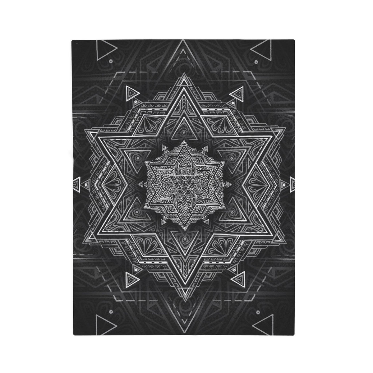 Star Tetrahedron Mandala Velveteen Plush Blanket