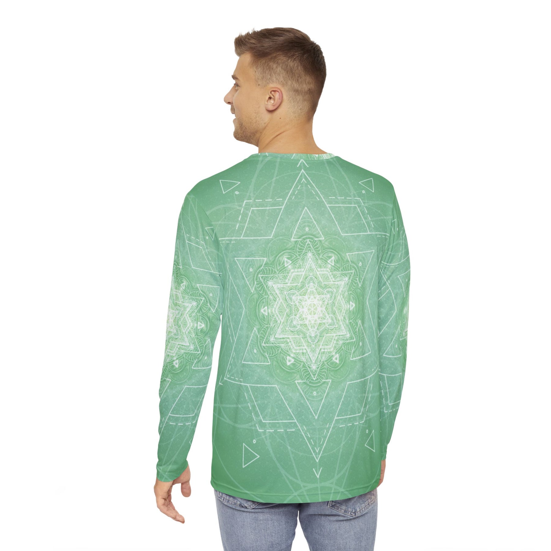 Mint Mandala Men's Long Sleeve Shirt