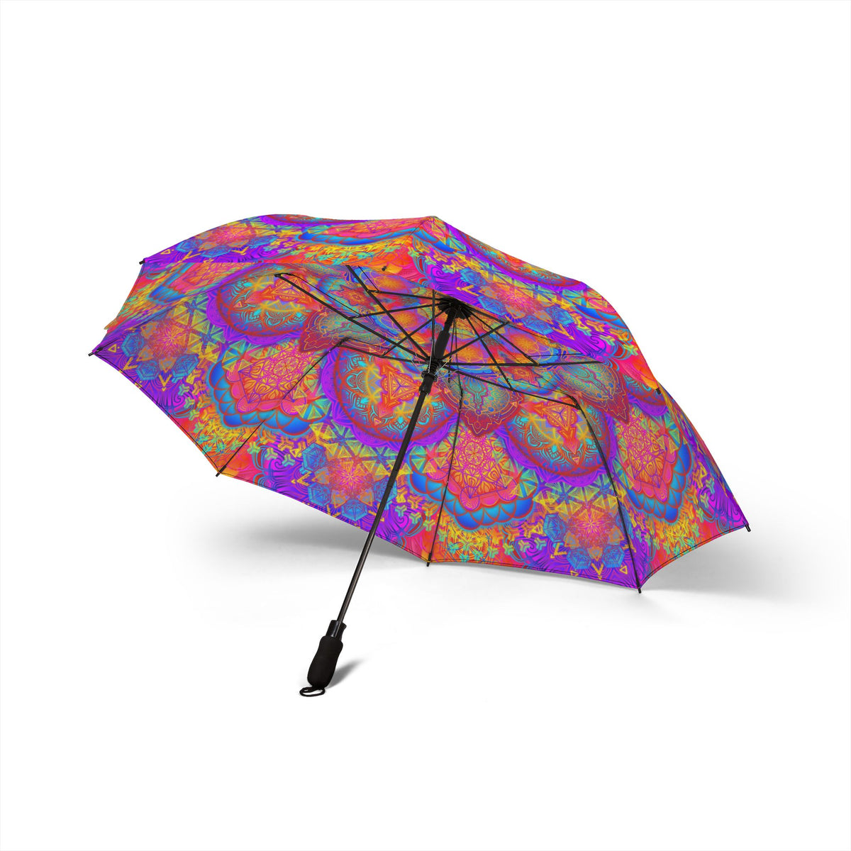 Psychedelic Mandala Automatic Foldable Umbrella