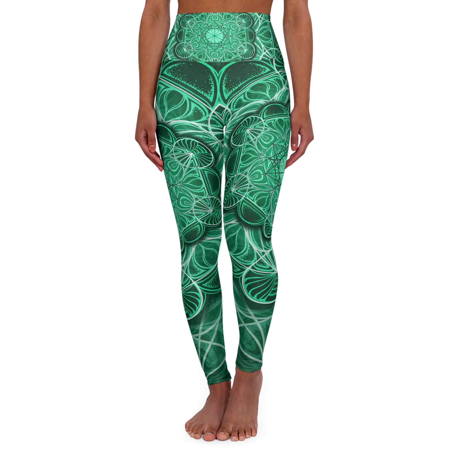 Green mutation's Cube High Waisted Yoga Leggings