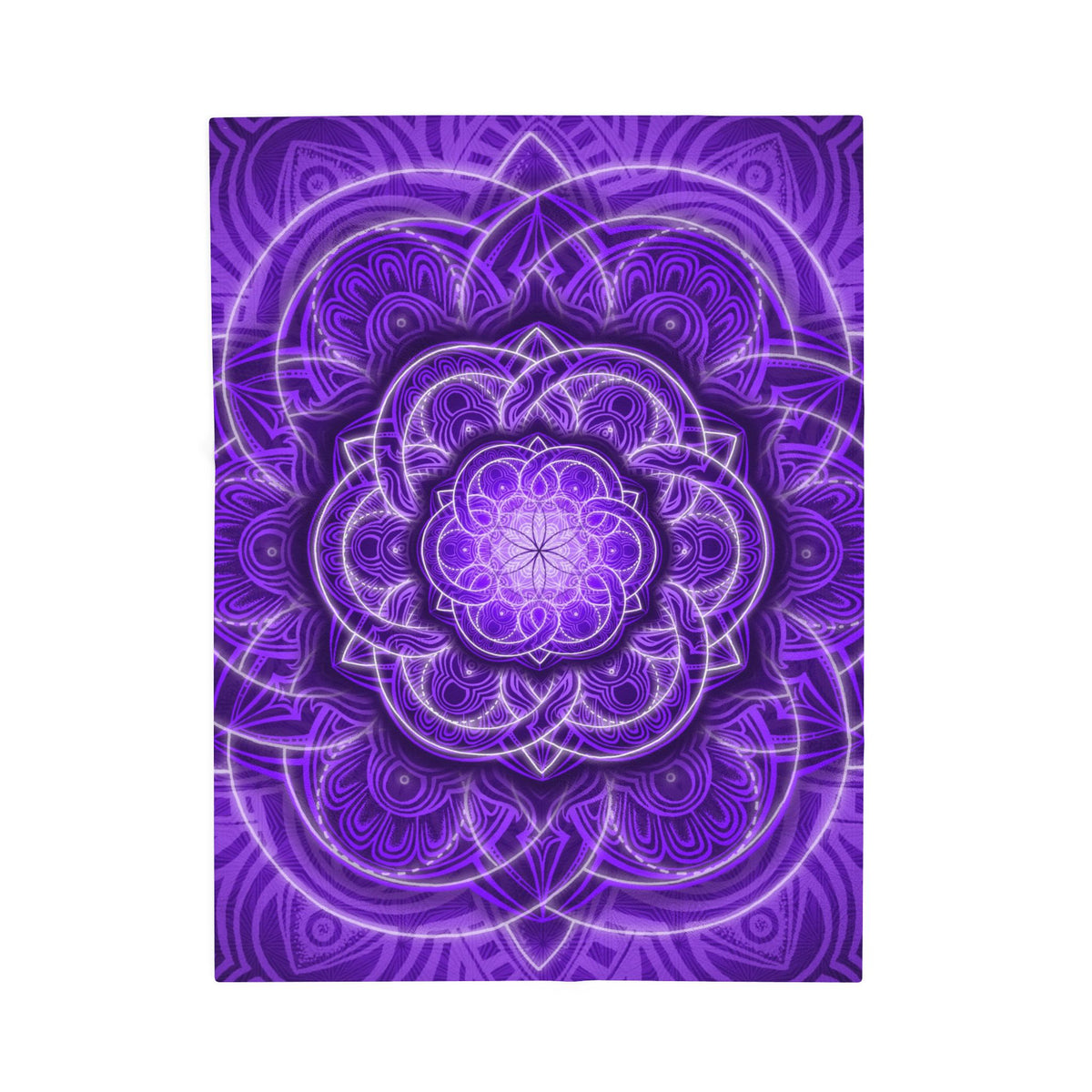 Purple Flower of Life Mandala Velveteen Plush Blanket