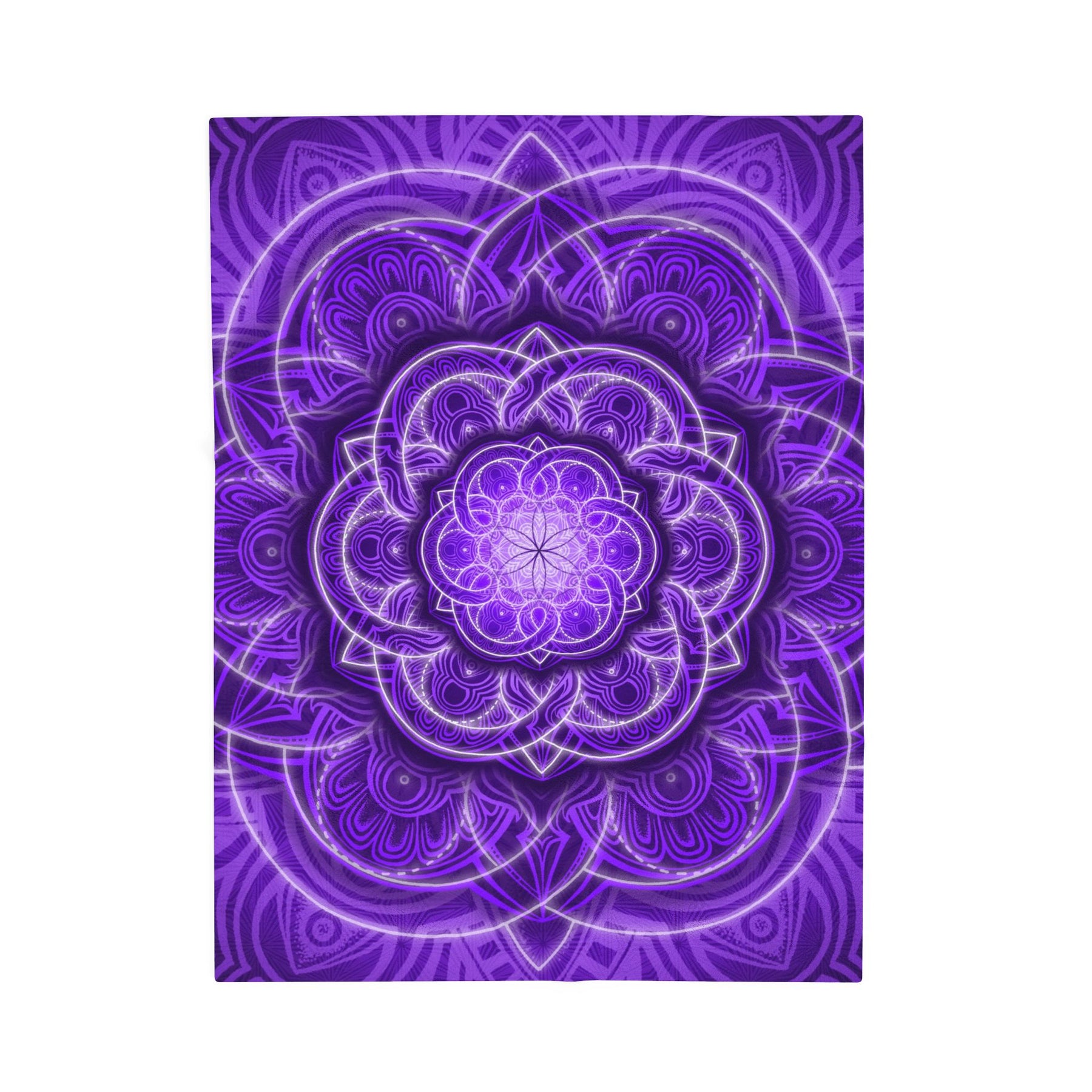 Purple Flower of Life Mandala Velveteen Plush Blanket
