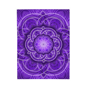 Purple Flower of Life Mandala Velveteen Plush Blanket