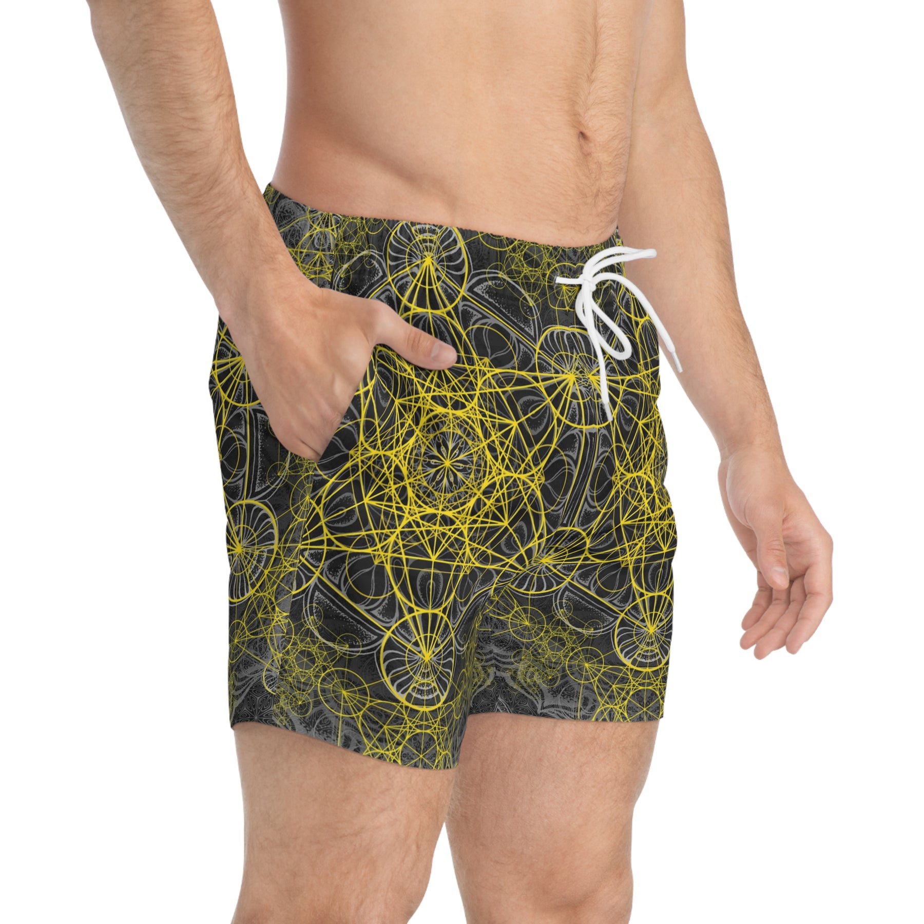 Metatrons Cube Mandala Swim Trunks