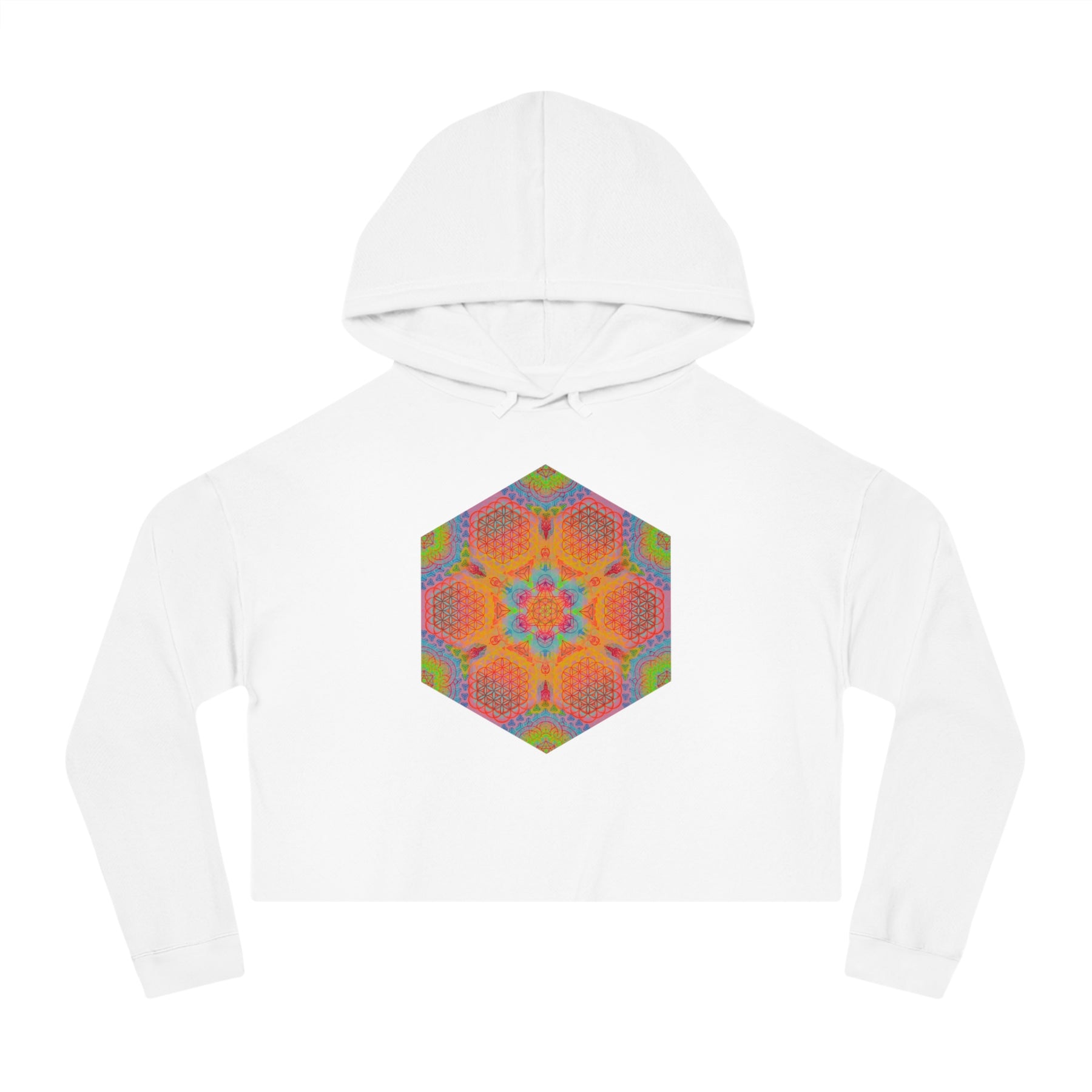 Psychedelic Mandala - Women’s Cropped Hooded Sweatshirt