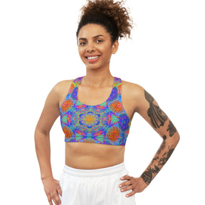 Psychedelic Metatron's Cube Mandala Sports Bra